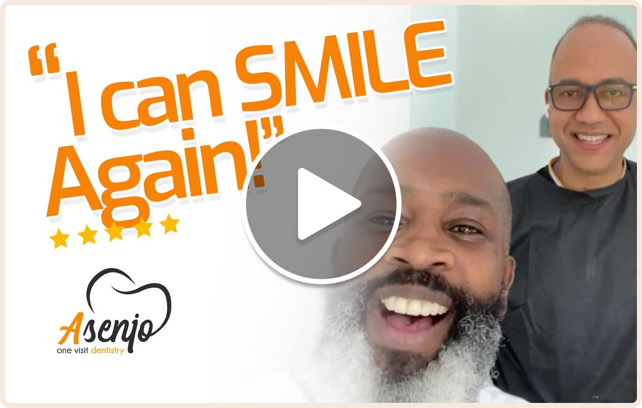 Patient reaction - Punta Cana Dentist - Asenjo One Visit Dentistry